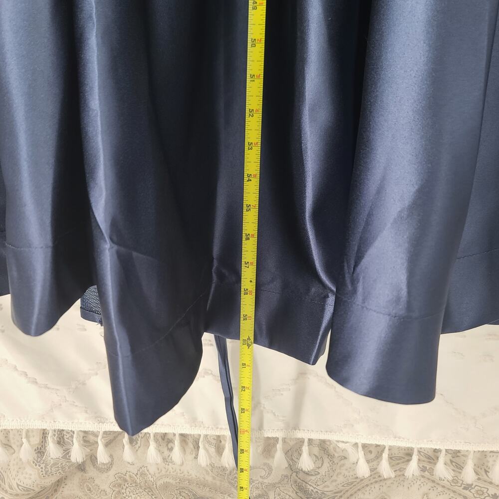 Elegant Satin One shoulder Pleated navy blue Maxi dress Size 8 Wedding Prom - Picture 12 of 13